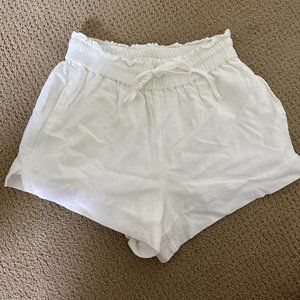White Linen Shorts